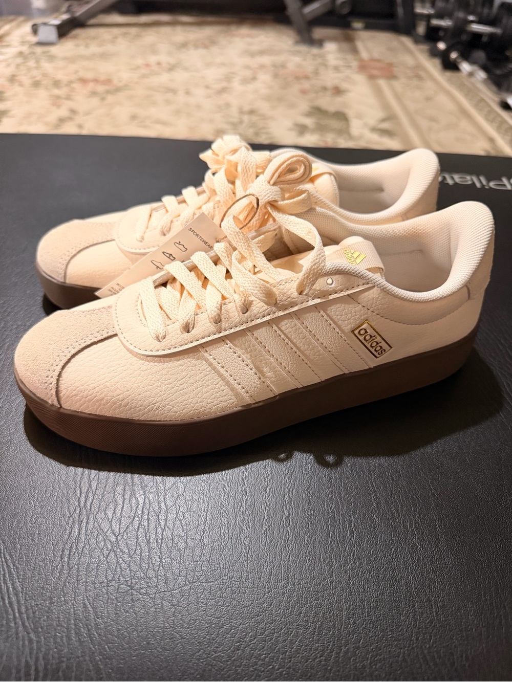 adidas Women's Peach Cream Sneakers with Brown Gum Sole